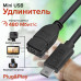 GCR Удлинитель 1.0m MiniUSB, M/F, черный, GCR-52445