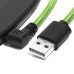 Greenconnect Кабель micro USB 2.01.0m угловой, зеленый нейлон, черные коннекторы, ультрагибкий, 28/28 AWG, AM / microB 5pin GCR-UA12AMCB6-BB2S-1.0m, экран, армированный, морозостойкий