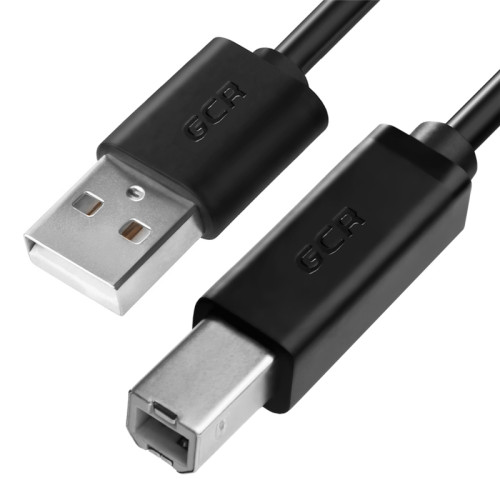 Greenconnect Кабель 1.0m USB 2.0, AM/BM, черный, 28/28 AWG, экран, армированный, морозостойкий, GCR-UPC5M-BB2S-1.0m