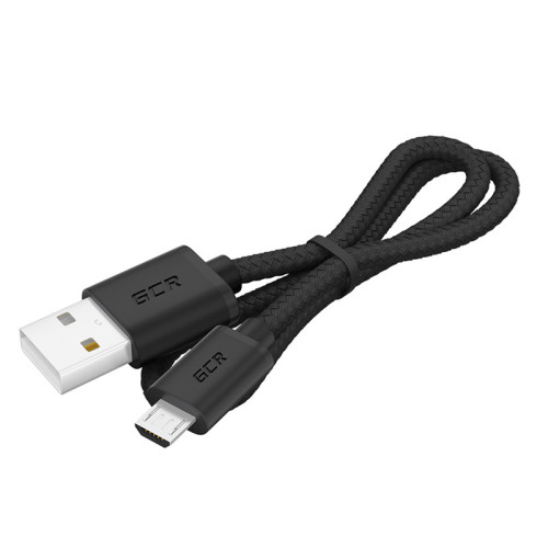 GCR Кабель 1.0m MicroUSB, быстрая зарядка, черный нейлон, GCR-54085 GCR Кабель 1.0m MicroUSB, быстрая зарядка, черный нейлон, GCR-54085