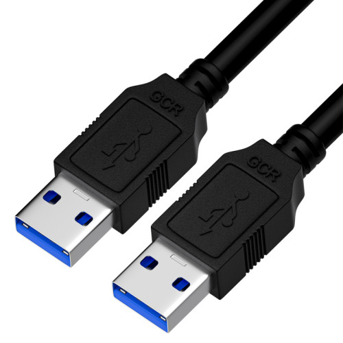 Кабель интерфейсный USB 3.0, 2.0m, AM/AM, черный, двойной экран, армированный, морозостойкий