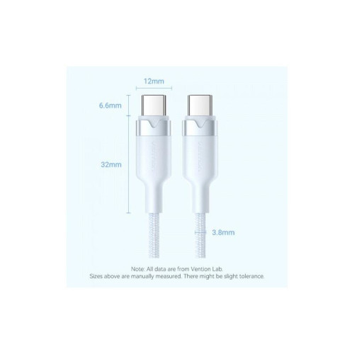 Кабель Vention USB 2.0 CM/CM - 1м. Черный 3А PD60W