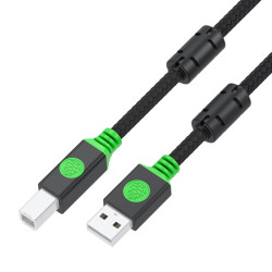 GCR PRO Удлинитель PROF 5.0m USB 2.0 AM /AF крепление под винт, черный, ферритовое кольцо, медь, экран, армирование, заземление, GCR-57667