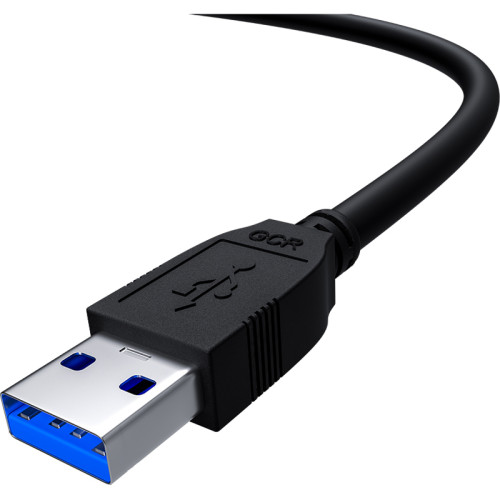 GCR Удлинитель 0.3m USB 3.0, AM/AF, черный, GCR-51875