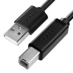 GCR Кабель 0.5m USB 2.0, AM/BM, черный, 28/28 AWG, экран, армированный, морозостойкий, GCR-51563