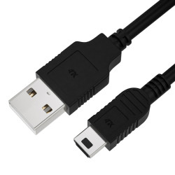 Кабель 1.0m USB AM/mini, черный, 4PH-R90117