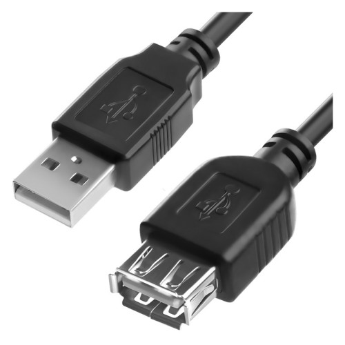 Greenconnect Удлинитель 1.8m USB 2.0, AM/AF, черно-прозрачный, ферритовые кольца, 28/24 AWG, экран, армированный, морозостойкий, GCR-51259