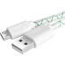 Greenconnect Кабель 2A 1.0m USB 2.0, AM/microB 5pin, бело-зеленый, белые коннекторы, 28/24 AWG, поддержка функции быстрой зарядки, GCR-UA9MCB3-BD-1.0m, морозостойкий.