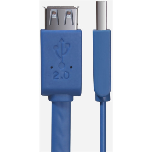 Greenconnect Удлинитель PROF 0.5m USB 2.0, AM/AF, плоский синий, морозостойкий, GCR-UEC2M2-BD-0.5m