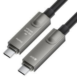 GCR PRO Кабель AOC Type-C 5.0m оптический 8K60Hz, 40Gbps, PD 60W, M/M, черный, GCR-57749