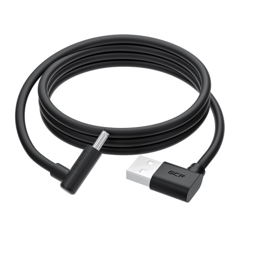 GCR Кабель питания 1.0m USB AM левый угол / DC 3.5х1.35 mm угловой, черный, GCR-56038