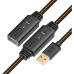 GCR Удлинитель активный 20.0m(10m+10M) USB 2.0 AM/AF GOLD с 2-мя усилителями сигнала Premium, 24/22 AWG, 44-050596