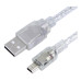 Greenconnect Кабель 1.5m USB 2.0, AM/mini 5P, прозрачный, ферритовое кольцо, 28/28 AWG, экран, армированный, морозостойкий, GCR-UM1M5P-BB2S-1.5m, экран, армированный, морозостойкий