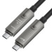 GCR PRO Кабель AOC Type-C 15.0m оптический 8K60Hz, 40Gbps, PD 60W, M/M, черный, GCR-57747