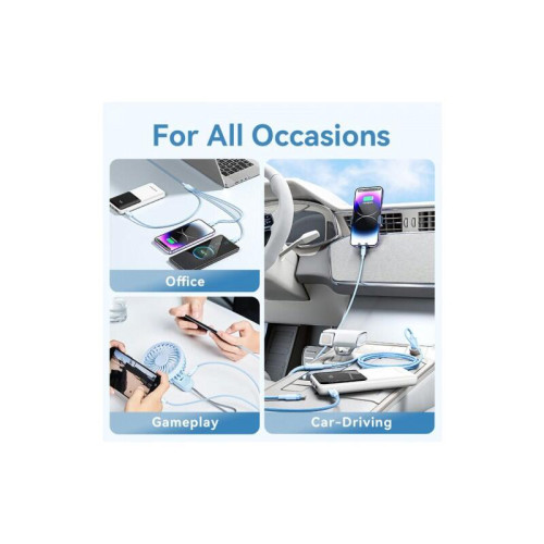 Кабель Vention 3 в 1 USB 2.0 AM/ Micro-B, USB-C, Lightning M - 1.5м. Белый 6A, шт.
