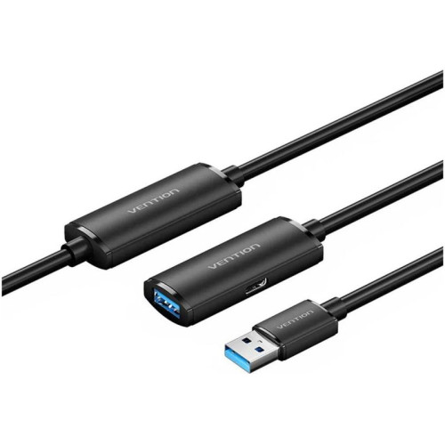 Активный кабель-удлинитель Vention USB 3.0 AM/AF с усилителем - 10м Черный Активный кабель-удлинитель Vention USB 3.0 AM/AF с усилителем - 10м Черный