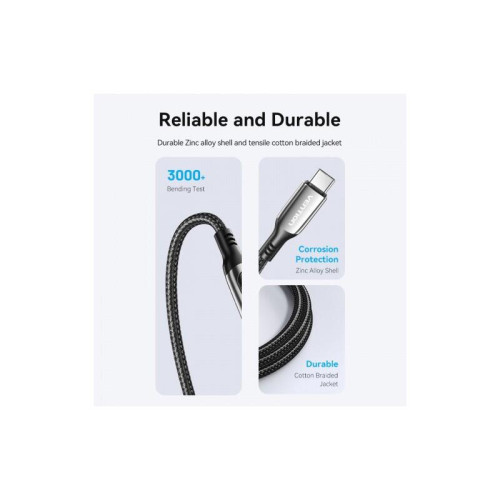 Кабель Vention USB 2.0 CM/CM с LED дисплеем - 1.2м. Чёрный 5А PD100W, шт.