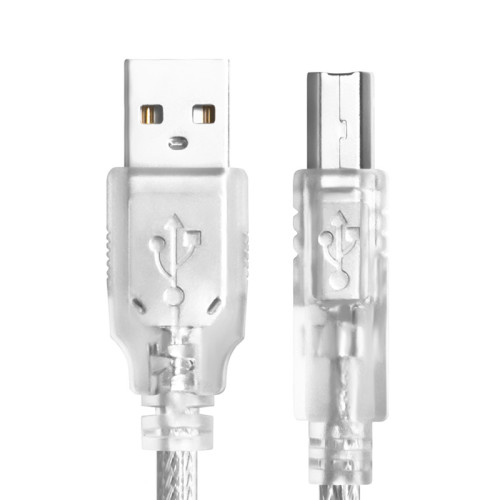 GCR Кабель 1.5m USB 2.0, AM/BM, прозрачный, 28/28 AWG GCR Кабель 1.5m USB 2.0, AM/BM, прозрачный, 28/28 AWG