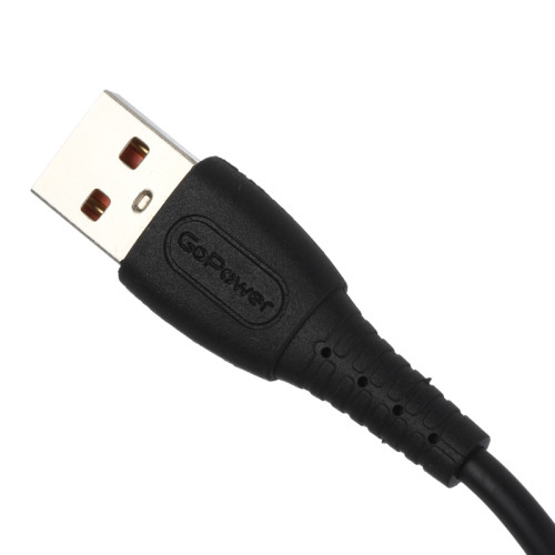 Кабель GoPower GP07M USB (m)-microUSB (m) 1.0м 2.4A силикон черный (1/200/800)