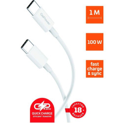 Кабель/ Кабель GoPower GP10TT-100W Type-C (m)-Type-C (m) 1.0м 100W белый (1/200/800)
