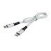 GCR Кабель 1.2m TypeC/Lightning MFI POWER DELIVERY 18 W, быстрая зарядка, белый, корпус белый, черный ПВХ, GCR-53186