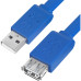 Greenconnect Удлинитель PROF 5.0m USB 2.0, AM/AF, плоский синий, морозостойкий, GCR-UEC2M2-BD-5.0m