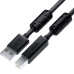 GCR Кабель PROF 1.5m USB 2.0, AM/BM, черный, ферритовые кольца, 28/24 AWG, экран, армированный, морозостойкий, GCR-52078 GCR Кабель PROF 1.5m USB 2.0, AM/BM, черный, ферритовые кольца, 28/24 AWG, экран, армированный, морозостойкий, GCR-52078