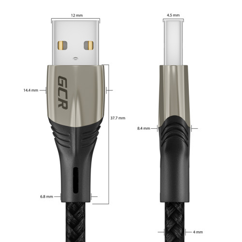 GCR Кабель 1.2m MicroUSB series MERCEDES, BLACK NYLON, быстрая зарядка, GCR-51948