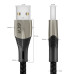 GCR Кабель 1.2m MicroUSB series MERCEDES, BLACK NYLON, быстрая зарядка, GCR-51948