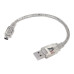 GCR Кабель 0.3m USB 2.0, AM/mini 5P, прозрачный, 28/28 AWG, экран, армированный, морозостойкий, GCR-UM1M5P-BB2S-0.3m