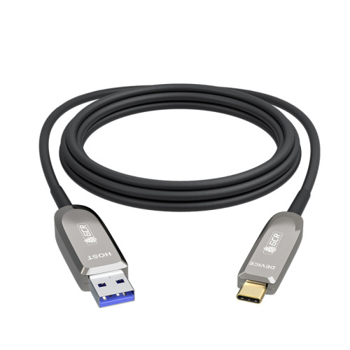GCR Кабель USB 3.1 (USB 3.2 Gen 2) Type-C, 5.0m, оптический, AM / CM, 10 Гбит/с, черный