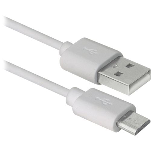 Defender USB кабель USB08-10BH USB2.0 белый, AM-MicroBM, 3м