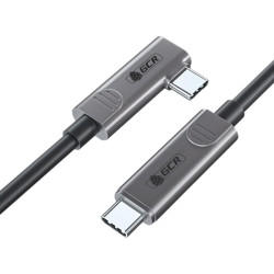 GCR Кабель AOC Type-C 10.0m оптический VR, угловой, 10 Гбит/с, 4K60Гц, 60Вт, M/M один разъем Г-образный, черный, GCR-57753