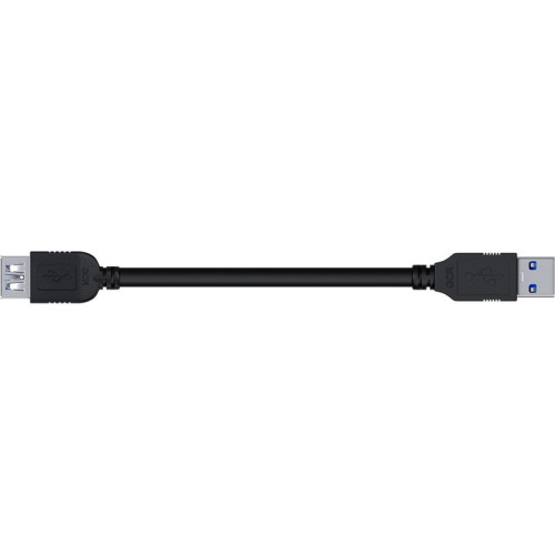 GCR Удлинитель 0.5m USB 3.0 (USB 3.2 Gen 1), AM/AF, 5 Гбит/с, черный