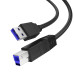 GCR PRO Кабель PROF 2.0m USB 3.0, AM/BM, черный, экран, армированный, морозостойкий, GCR-56667