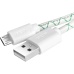 Greenconnect Кабель 2A 2.0m USB 2.0, AM/microB 5pin, бело-зеленый, белые коннекторы, 28/24 AWG, поддержка функции быстрой зарядки, морозостойкий