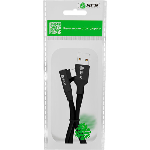 GCR Кабель PREMIUM 0.7m TypeC угловой, черный, AL case черный, 28/24 AWG GCR Кабель PREMIUM 0.7m TypeC угловой, черный, AL case черный, 28/24 AWG