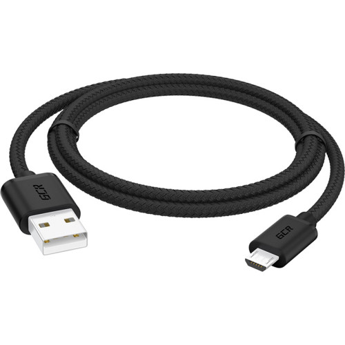 GCR Кабель 1.5m MicroUSB, быстрая зарядка, черный нейлон, GCR-54086 GCR Кабель 1.5m MicroUSB, быстрая зарядка, черный нейлон, GCR-54086