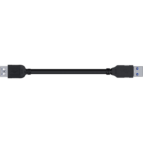 GCR Удлинитель 0.15m USB 3.0, AM/AF, черный, GCR-53093