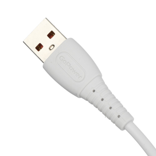 Кабель GoPower GP07M USB (m)-microUSB (m) 1.0м 2.4A силикон белый (1/200/800)