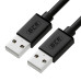 GCR Кабель 0.15m USB 2.0, AM/AM, черный, 28/28 AWG, экран, армированный, морозостойкий