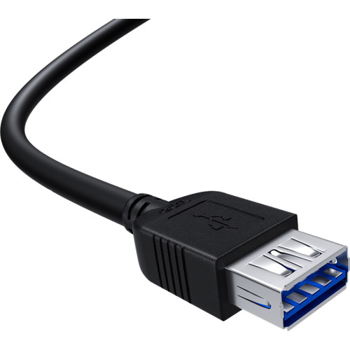 GCR Удлинитель 0.15m USB 3.0, AM/AF, черный, GCR-53093