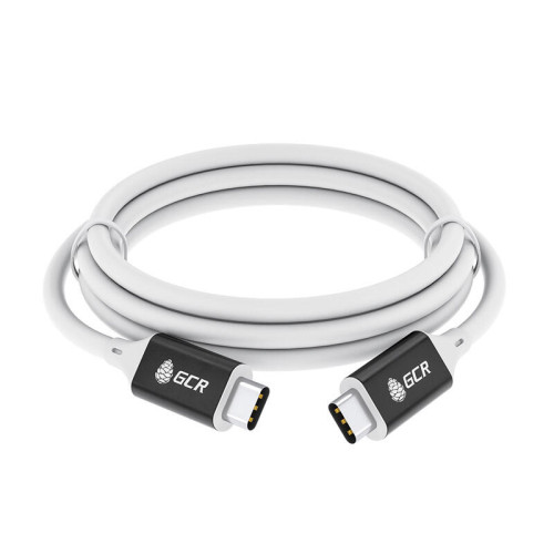 GCR Кабель USB 3.1 (USB 3.2  Gen 1) Type C-С, 1.0m, 100W/20V/5A, M/M, 5 Гбит/с, TPE, AL сase черный, белый, GCR-55456