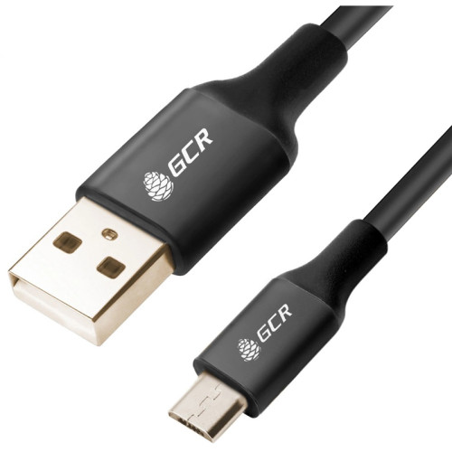 Greenconnect Кабель 3A 1.5m USB 2.0 для Samsung, GOLD, ОS Android, AM/microB 5pin, черный, AL корпус черный, черный ПВХ, 28/22 AWG, поддержка функции быстрой зарядки, GCR-51180