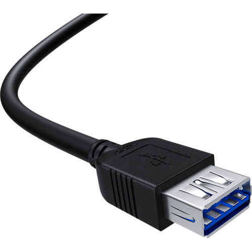 GCR Удлинитель 0.3m USB 3.0, AM/AF, черный, GCR-51875