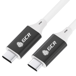 GCR Кабель USB 3.1 (USB 3.2  Gen 1) Type C-С, 0.5m, 100W/20V/5A, M/M, 5 Гбит/с, TPE, AL сase черный, белый, GCR-55455