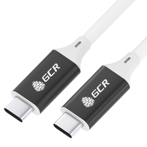GCR Кабель USB 3.1 (USB 3.2  Gen 1) Type C-С, 0.5m, 100W/20V/5A, M/M, 5 Гбит/с, TPE, AL сase черный, белый, GCR-55455