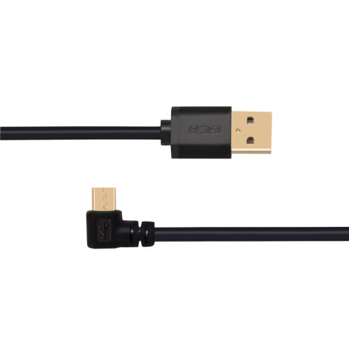 Greenconnect Кабель 0.75m USB 2.0, AM/microB 5pin угловой, черный, 28/28 AWG, экран, армированный, морозостойкий, GCR-UA8AMCB6-BB2S-0.75m