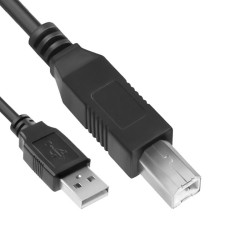 Кабель 1.0m USB 2.0, AM/BM, черный
