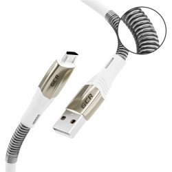 GCR Кабель 1.2m MicroUSB series MERCEDES & SPRING, WHITE, для зарядки, NO Sync data, 22 AWG, GCR-52217